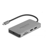 <span>Докинг станция</span> Докинг станция Delock USB-C - Dual HDMI, USB 3.2, SD, LAN, PD3.0, Сива <span class='catalog-num-in-name'>DELOCK-87004</span> - 