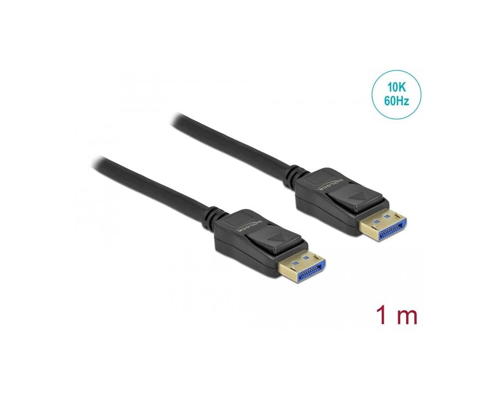 Кабел Delock DisplayPort 2.0 мъжко - DisplayPort мъжко, 1.0м, 10K, 54 Gb/s, Черен 2