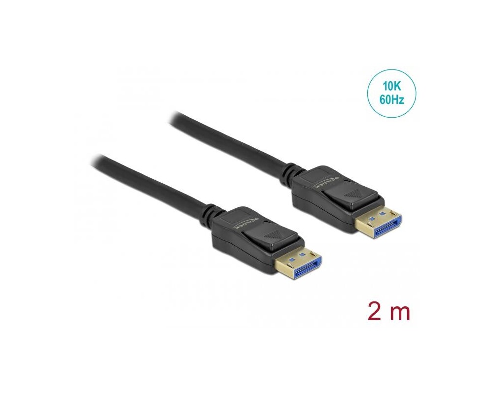 Кабел Delock DisplayPort 2.0 мъжко - DisplayPort мъжко, 2.0м, 10K, Черен 2