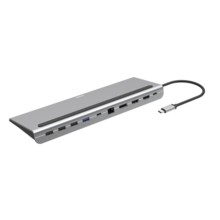  Докинг станция 10 в 1 HAMA Connect2Office Pro, USB-A, USB-C (PD), HDMI, DP, LAN/Ethernet, Сива 503381 HAMA-200100 на топ цена - PIC.bg
