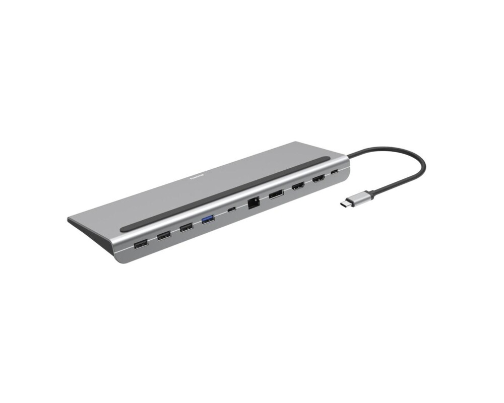 Докинг станция Докинг станция 10 в 1 HAMA Connect2Office Pro, USB-A, USB-C (PD), HDMI, DP, LAN/Ethernet, Сива
