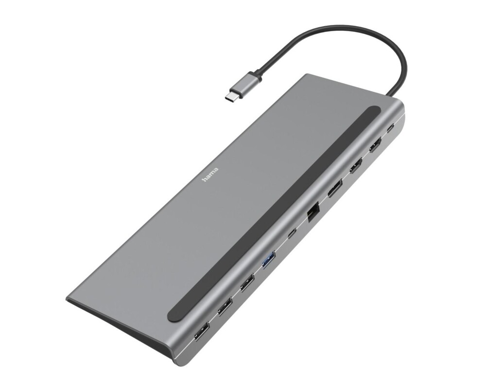 Докинг станция Докинг станция 10 в 1 HAMA Connect2Office Pro, USB-A, USB-C (PD), HDMI, DP, LAN/Ethernet, Сива 8