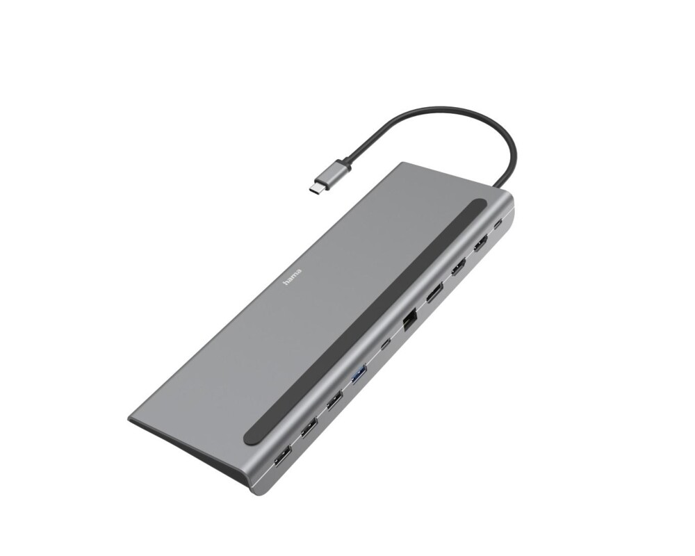 Докинг станция Докинг станция 10 в 1 HAMA Connect2Office Pro, USB-A, USB-C (PD), HDMI, DP, LAN/Ethernet, Сива 2