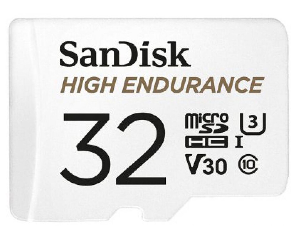 Флаш карта SANDISK High Endurance, microSDXC, 32GB, U3, 100 Mb/s, SD адаптер 3