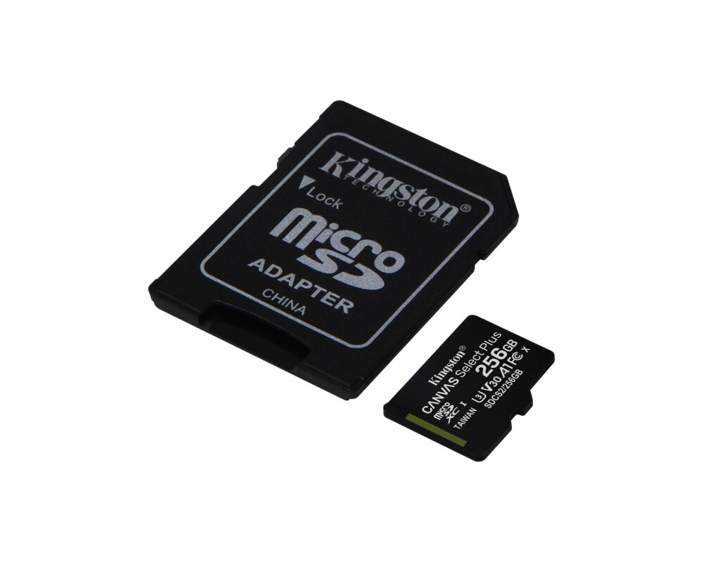 Флаш карта KINGSTON 256GB micSDXC Canvas Select Plus 100R A1 C10 Card + ADP 3