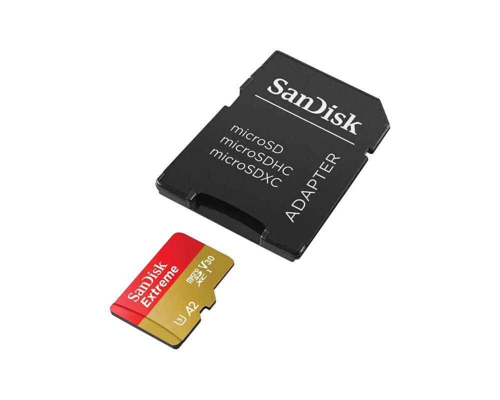 Флаш карта SanDisk Extreme microSDHC 32GB for Action Cams and Drones + SD Adapter - 100MB/s A1 C10 V30 UHS-I U3 2