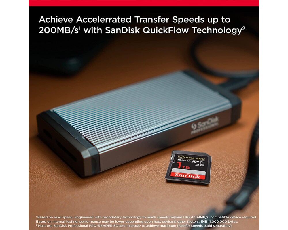 Флаш карта SANDISK Extreme PRO 1TB microSDXC + 2 years RescuePRO Deluxe up to 200MB/s & 140MB/s Read/Write speeds 3