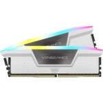 <span>Памет</span> CORSAIR VENGEANCE RGB 32GB 2x16GB DDR5 6200MHz DIMM Unbuffered 36-39-39-76 STD PMIC XMP 3.0 White Heatspreader Black PCB 1.3V <span class='catalog-num-in-name'>CMH32GX5M2B62C36W</span> - 