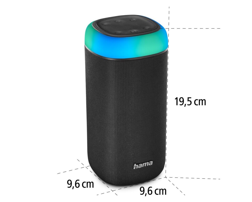 Тонколони HAMA Shine 2.0, 30W, LED, Защита от вода, Черна, 188228 8