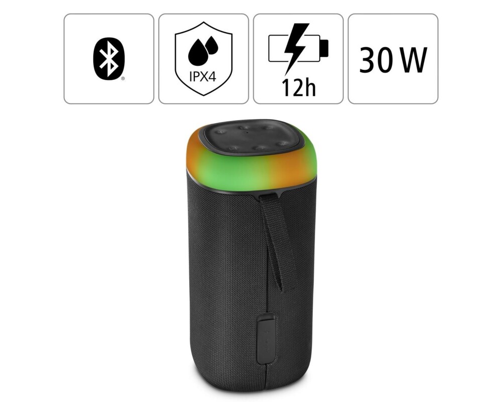 Тонколони HAMA Shine 2.0, 30W, LED, Защита от вода, Черна, 188228 6