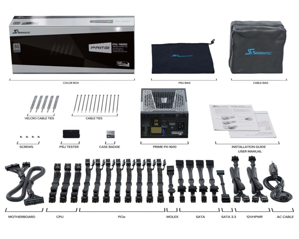 Захранване Seasonic 1600W Platinum PCIe Gen 5 - PRI... 12
