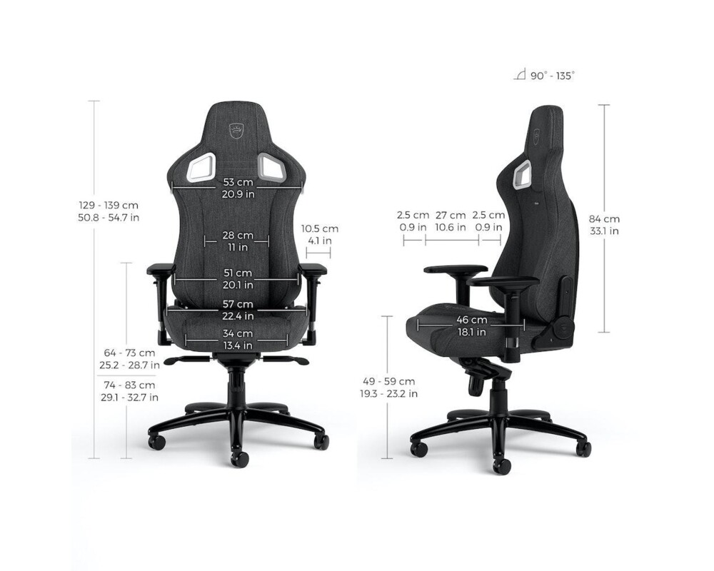 Геймърски стол noblechairs EPIC TX, Grey 8