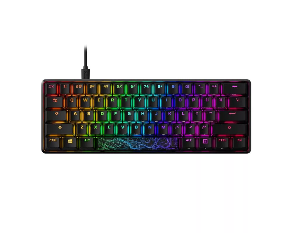 Клавиатура HP HyperX 60 Alloy Origins Aqua Mechanical RGB Keyboard USB Type C Detachable cable Black 4