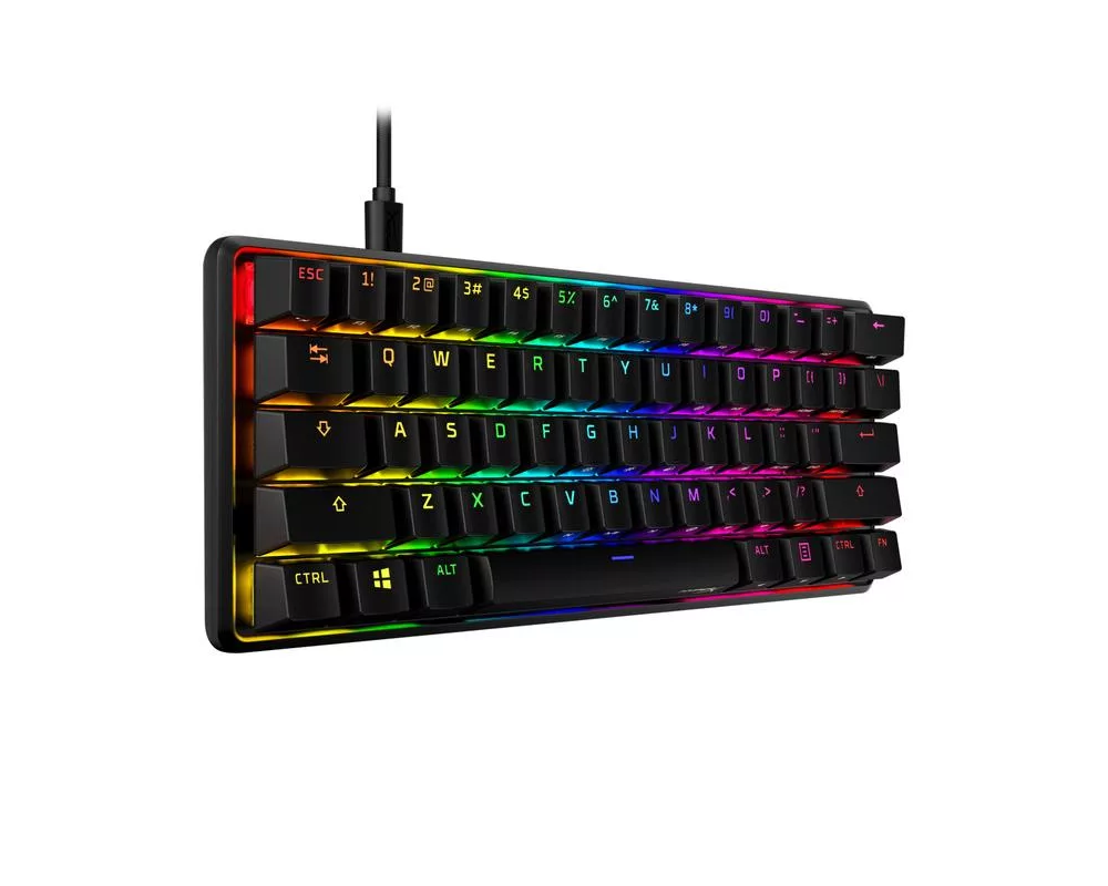 Клавиатура HP HyperX 60 Alloy Origins Aqua Mechanical RGB Keyboard USB Type C Detachable cable Black 3