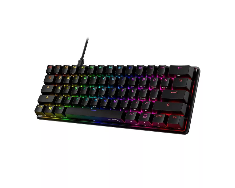 Клавиатура HP HyperX 60 Alloy Origins Aqua Mechanical RGB Keyboard USB Type C Detachable cable Black 2