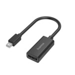 <span>Адаптери</span> HAMA, MiniDisplayPort мъжко - DisplayPort женско, Ultra-HD 4K, Essential, Черен <span class='catalog-num-in-name'>HAMA-200331</span> - 