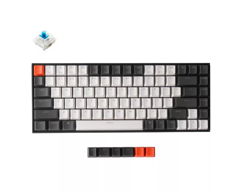 Клавиатура Геймърска Механична клавиатура Keychron K2 Hot-Swappable Compact Gateron Blue Switch White LED Gateron Blue Switch ABS 2