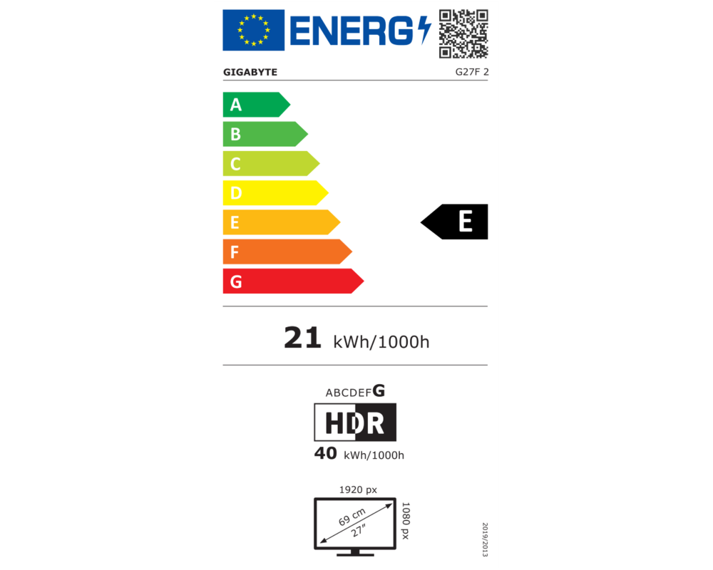 Монитор Gigabyte G27F-2-EU, 27" SS IPS, 165Hz, 1ms, HDMI, DisplayPort, USB Hub 9