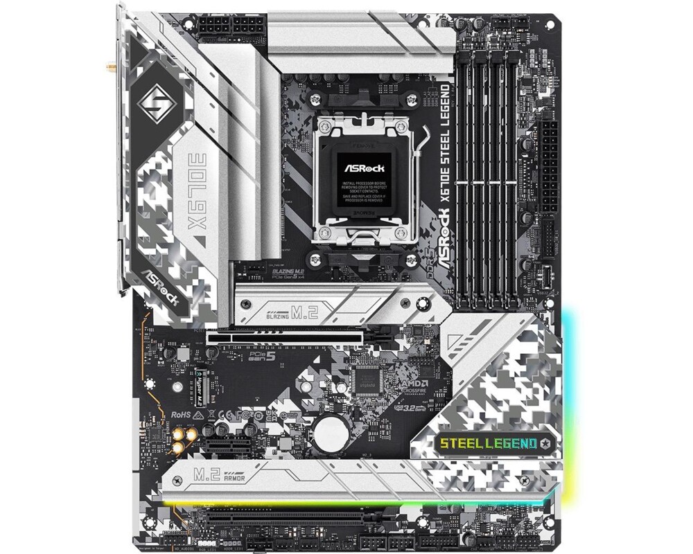 Дънна платка ASROCK X670E STEEL LEGEND, Socket AM5, ATX, 4xDDR5 3