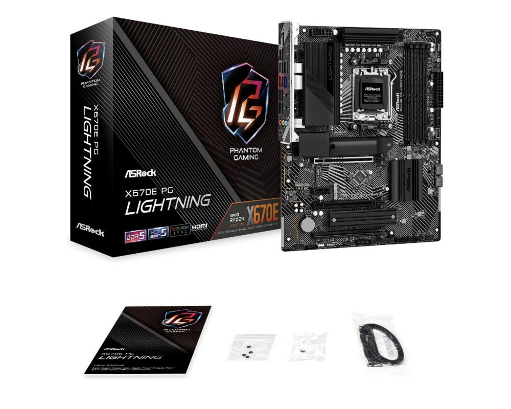 Дънна платка ASROCK X670E PG Lightning, Socket AM5, ATX, 4xDDR5 6