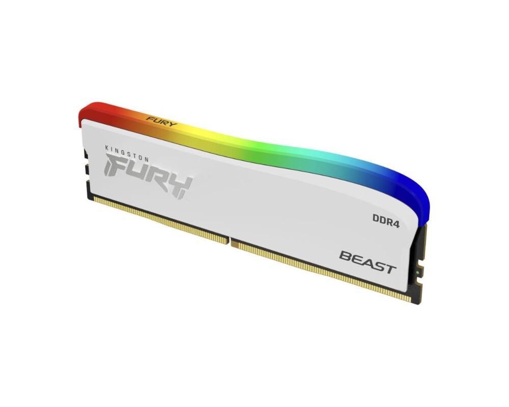 Памет Kingston FURY Beast White RGB 8GB DDR4 PC4-25600 3200MHz CL16 KF432C16BWA/8 2