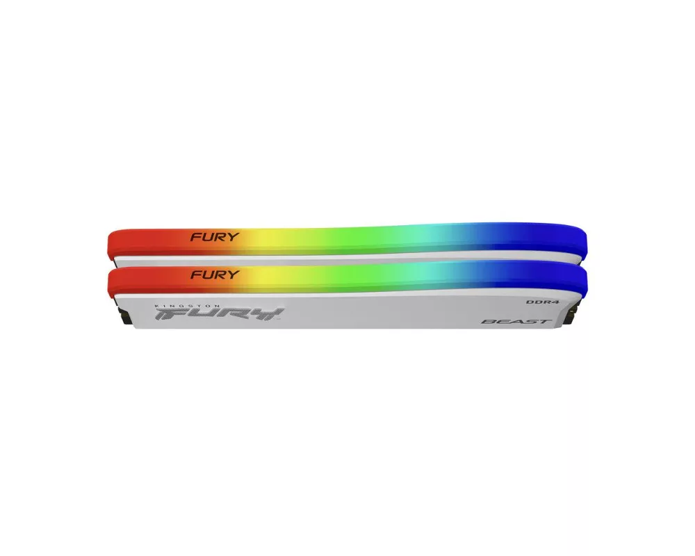 Памет Kingston FURY Beast White RGB 16GB(2x8GB) DDR4 PC4-25600 3200MHz CL16 KF432C16BWAK2/16 4