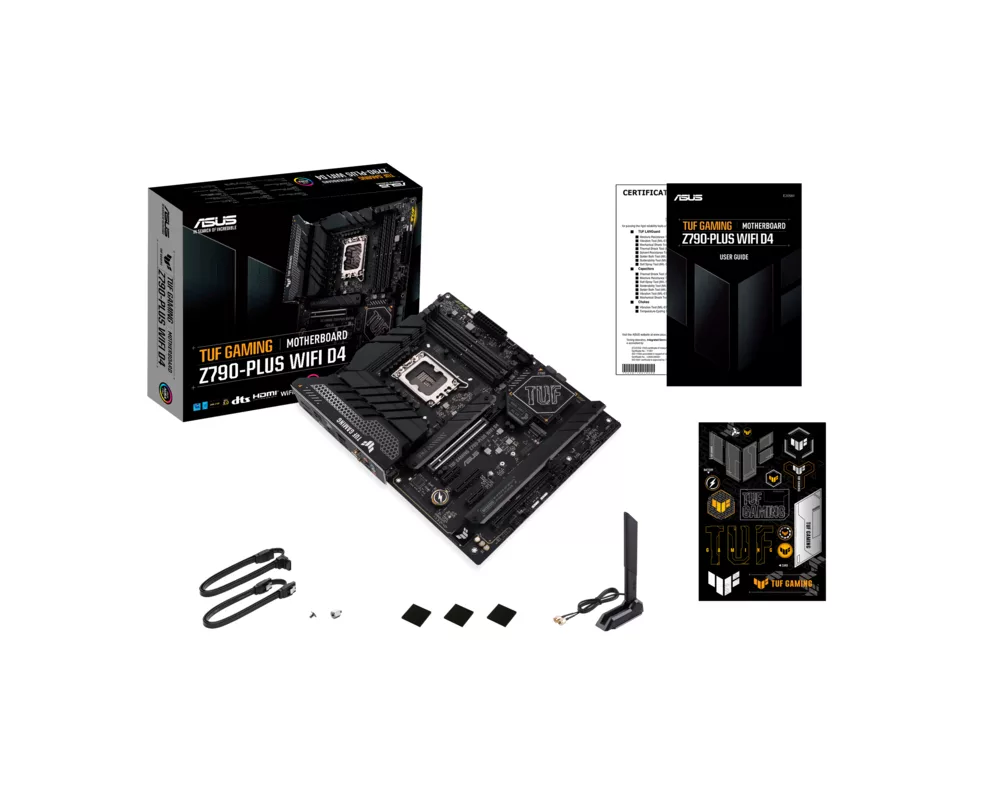 Дънна платка ASUS TUF GAMING Z790-PLUS WIFI D4, LGA 1700, PCIe 5.0, ATX, Wi-Fi 6, AURA Sync RGB 8