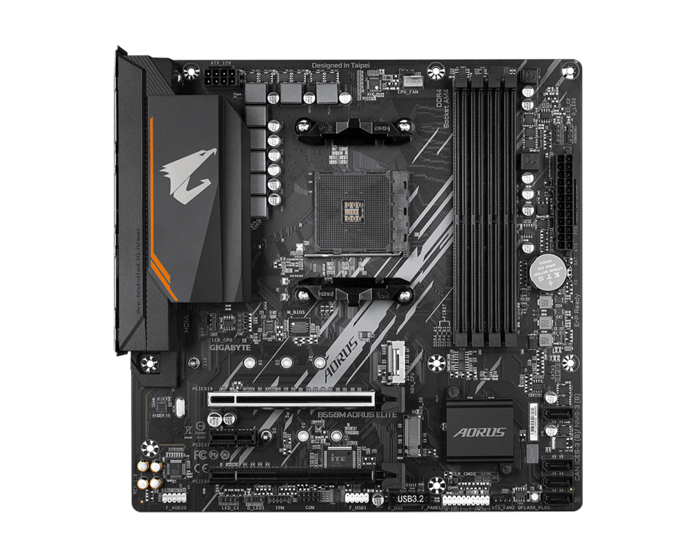 Дънна платка GIGABYTE B550M AORUS ELITE AM4 DDR4 2xM.2 4xSATA HDMI DVI mATX MB 6