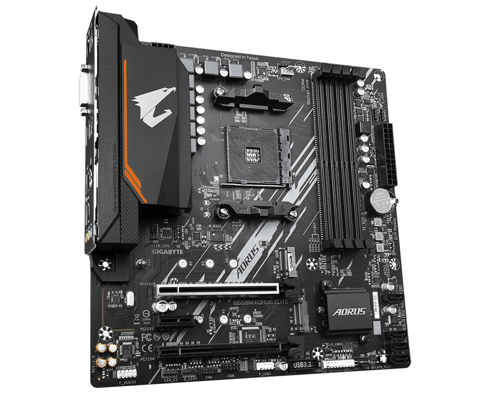 Дънна платка GIGABYTE B550M AORUS ELITE AM4 DDR4 2xM.2 4xSATA HDMI DVI mATX MB 8