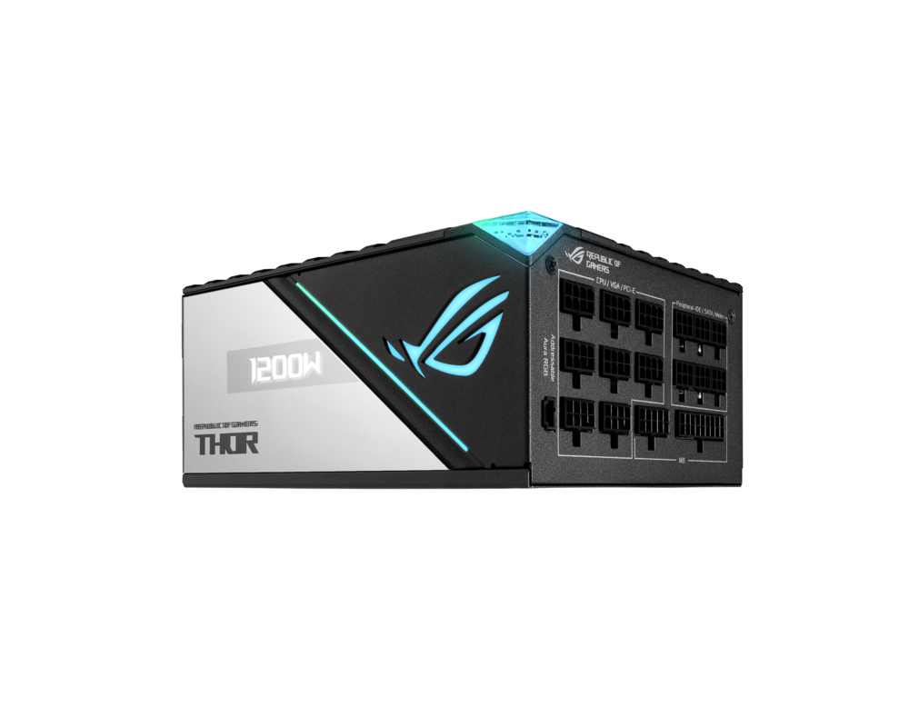 Захранване ASUS ROG THOR 1200W Platinum II Fully Modular Power Supply 80 Plus Platinum ROG heatsinks 135mm PWM fan Aura Sync PCIe Gen 5.0 Ready 8
