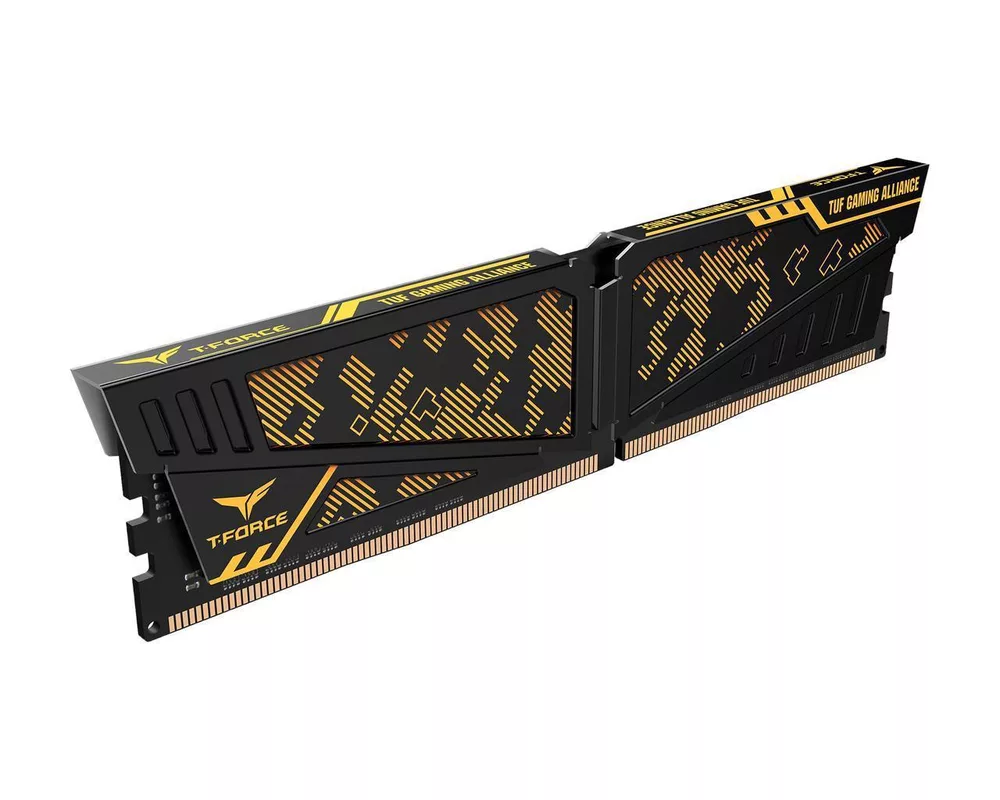 Памет Team Group Vulcan TUF Yellow DDR4 32GB(2x16GB) 3200MHz, CL16-20-20-40 1.35V 2