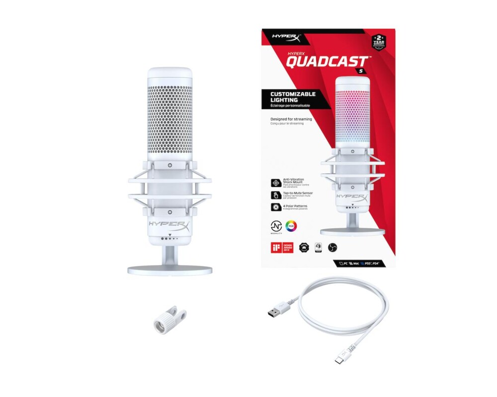 Микрофон HyperX QuadCast S White 9