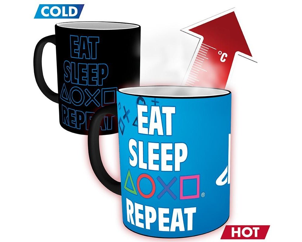 Аксесоар Чаша ABYSTYLE PLAYSTATION Mug Heat Change Eat Sleep Repeat 2