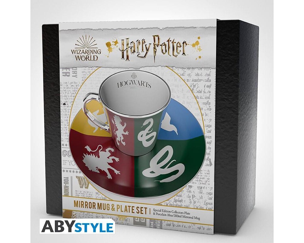 Аксесоар Комплект ABYSTYLE HARRY POTTER Mirror mug & plate set Sorted, Чаша, Подложка с емблеми 2