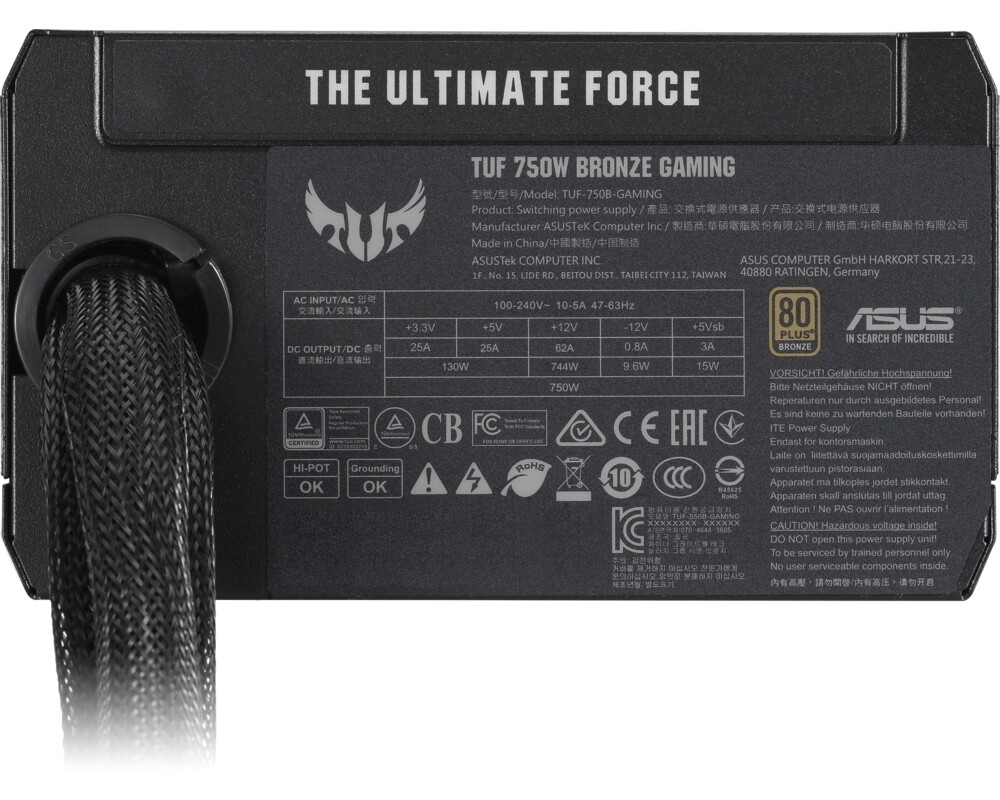 Захранване ASUS TUF-GAMING-750B 750W Bronze PSU 20