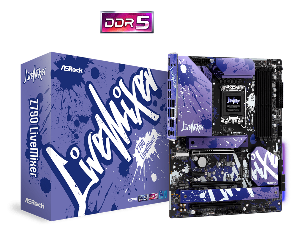 Дънна платка ASROCK Z790 LiveMixer, LGA 1700, DDR5, PCIe 5.0 Limited Edition 5