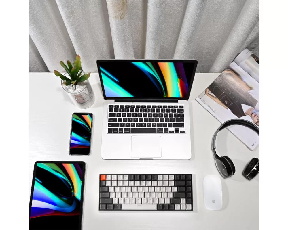 Клавиатура Геймърска Механична клавиатура Keychron K2 Hot-Swappable Compact Gateron Brown Switch White LED Gateron Brown Switch ABS 6