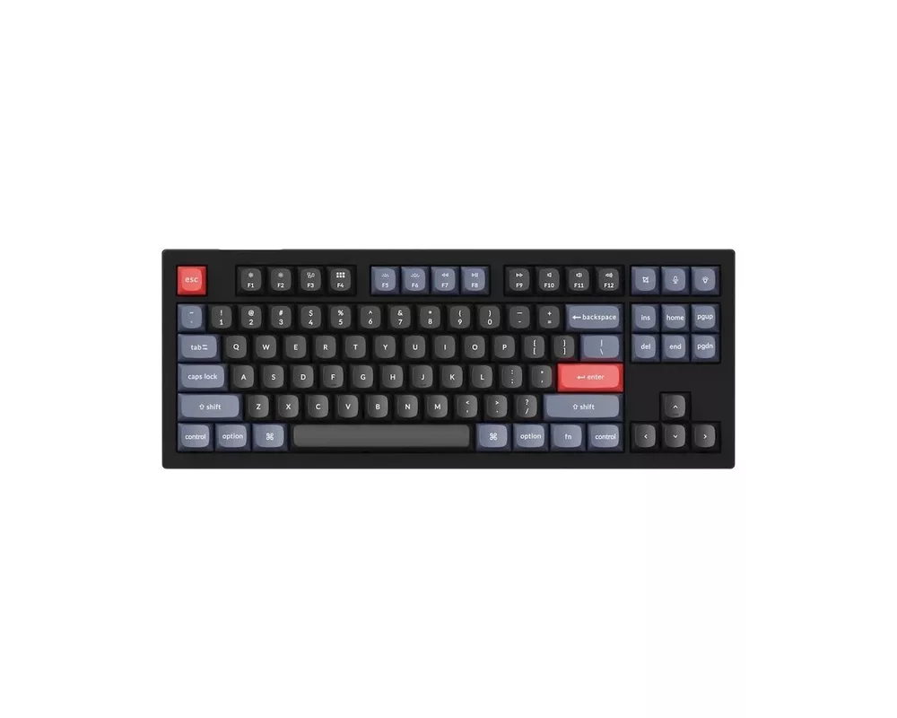 Клавиатура Геймърска Механична клавиатура Keychron V3 TKL Knob QMK Frosted Black Translucent, Keychron K Pro Red Switch, RGB Backlight 3