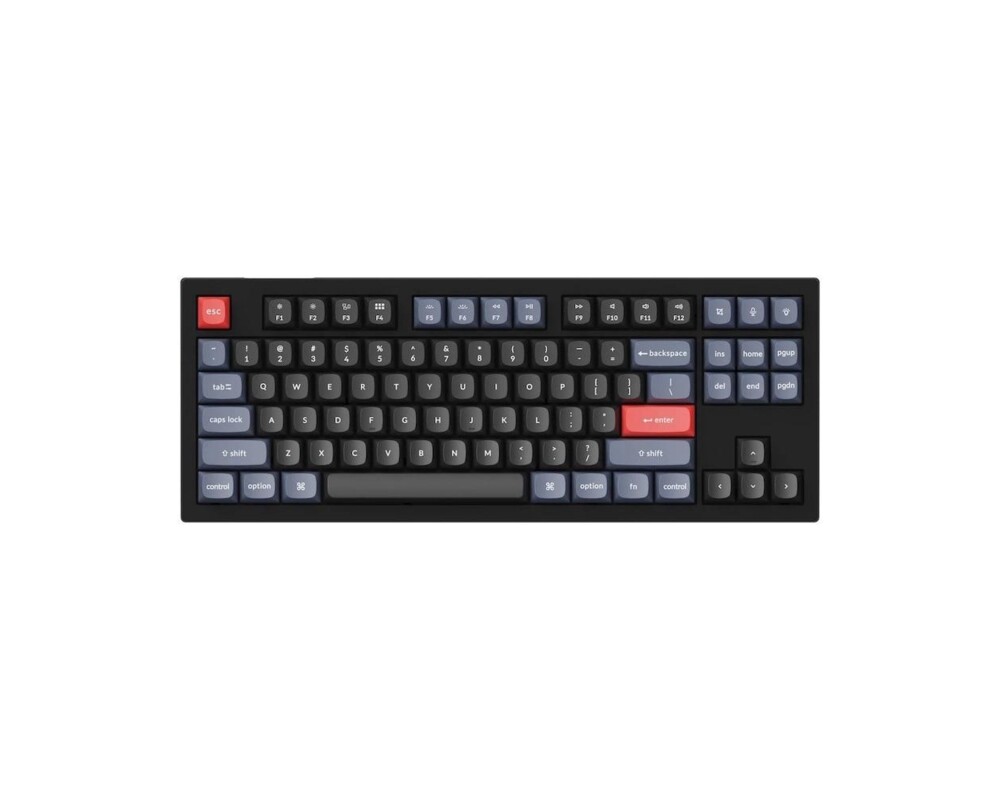 Клавиатура Геймърска Механична клавиатура Keychron V3 TKL Knob QMK Frosted Black Translucent, Keychron K Pro Blue Switch, RGB Backlight 3