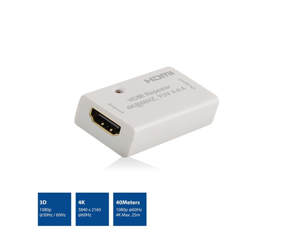 Кабел HDMI повторител ACT AC7820, Усилва HDMI сигнал до 40 м, Поддържа 4K 2