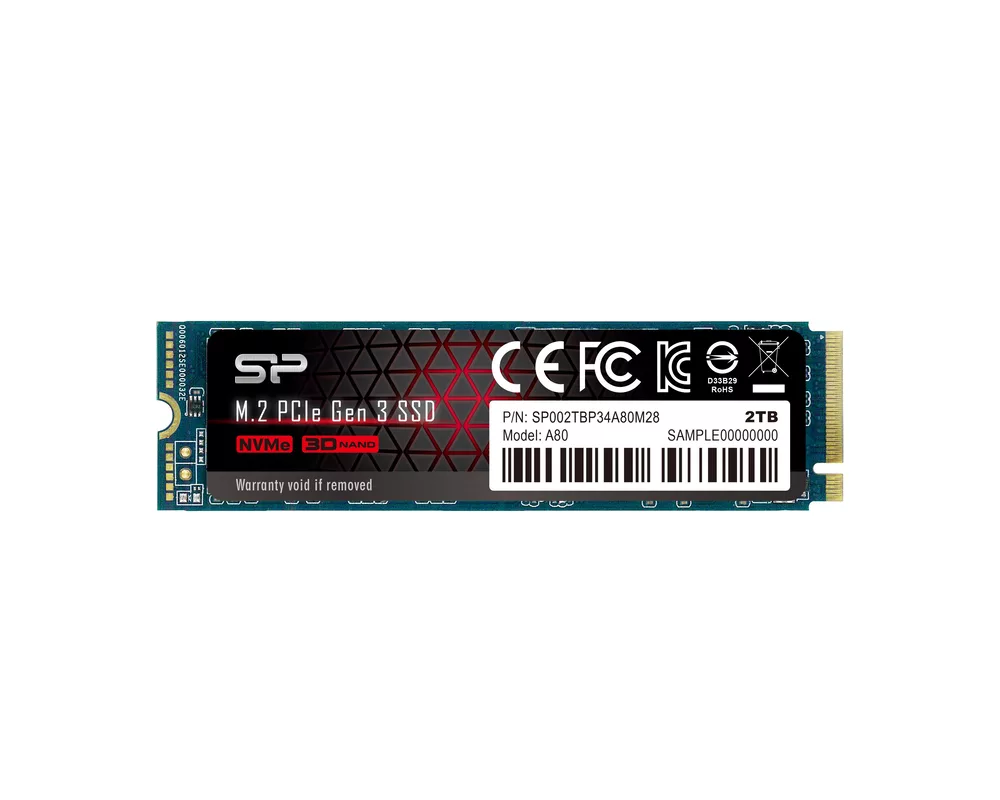 SSD 2TB Silicon Power P34A80 M.2 PCIe Gen3 SSD 3