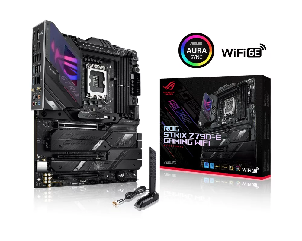 Дънна платка ASUS ROG STRIX Z790-E GAMING WIFI, LGA 1700, ATX, Wi-Fi 6E, AURA Sync RGB, DDR5 7
