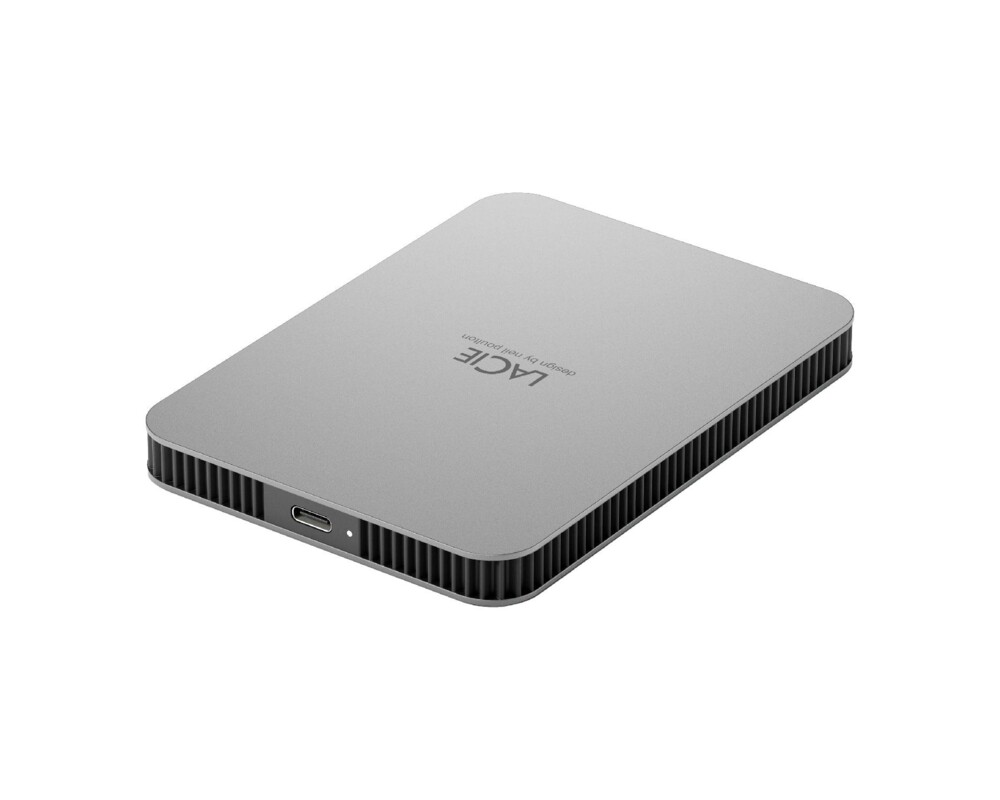 Твърд диск LACIE Mobile Drive HDD USB-C 1TB 2.5inch Moon Silver with USB-C cable 4