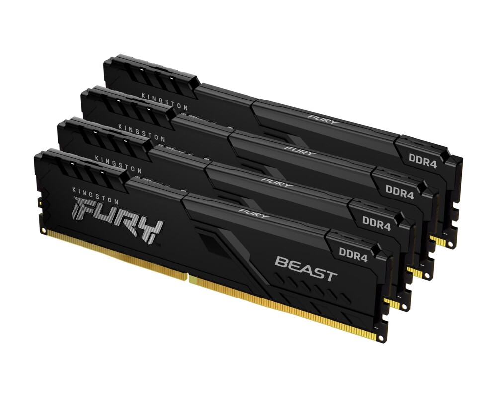Памет KINGSTON 128GB 3600MHz DDR4 CL18 DIMM Kit of 4 FURY Beast Black 3
