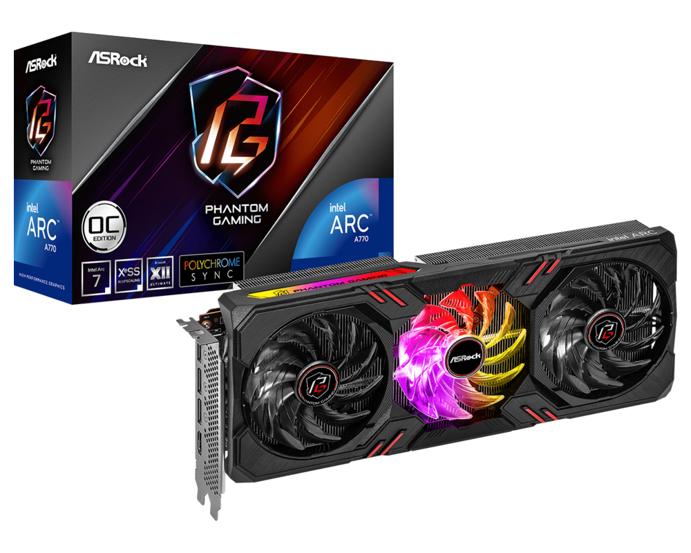 Видеокарта ASRock Intel Arc A770 Phantom Gaming D OC 8GB GDDR6 9