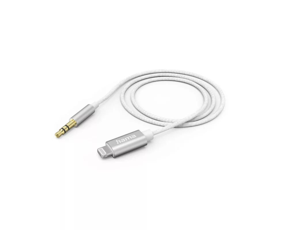 Кабел Аудио HAMA, Lightning мъжко - 3.5 mm жак мъжко, 1.0 м, Бял 2