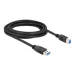 <span>Кабел</span> Delock USB-A мъжко - USB-B мъжко, 3 м, USB3.0, Екраниран, Черен <span class='catalog-num-in-name'>DELOCK-85069</span> - 
