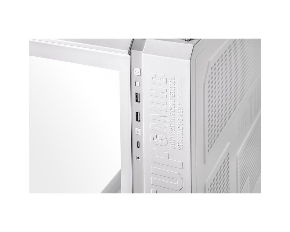 Кутия ASUS TUF Gaming GT502 Gaming Case White Edition ATX Panoramic View Tempered Glass Front and Side Panel Tool-Free Side Panels 12