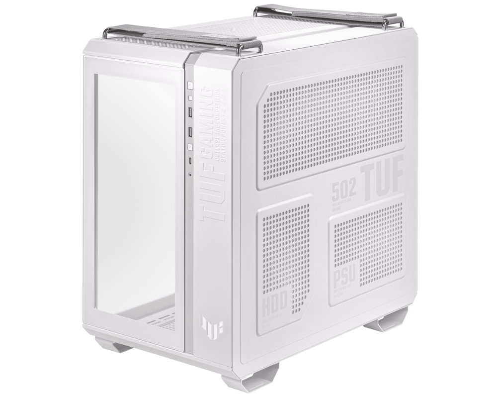 Кутия ASUS TUF Gaming GT502 Gaming Case White Edition ATX Panoramic View Tempered Glass Front and Side Panel Tool-Free Side Panels 10