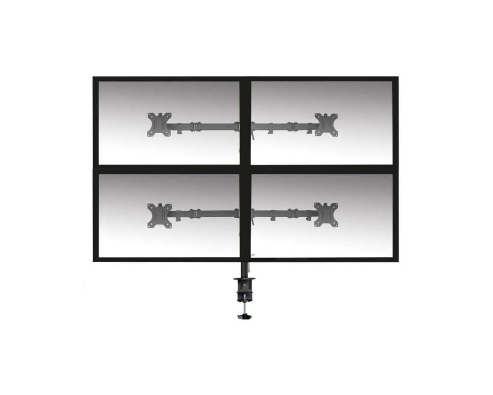 Стойка за 4 монитора ACT AC8304, За бюро, Регулируема, 32", 8 кг, Черна 3